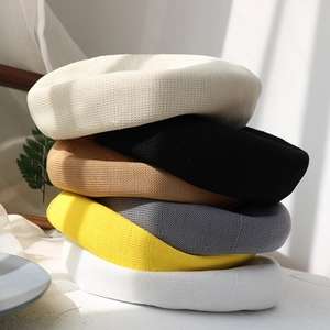 Breathable knit beret hats for women in multiple candy colors shown in a stacked layout