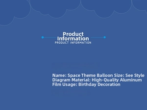 Detailed product specifications for space theme foil balloons for birthday party decor