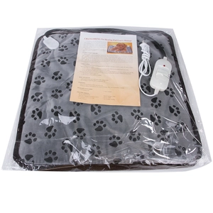 Tapis chauffant imperméable 45x45cm pour animaux avec motif pattes et contrôleur 110V