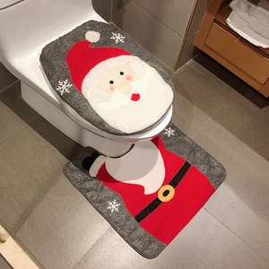Set copriwater e tappetino a forma di Babbo Natale per decorazioni natalizie casa