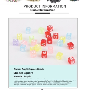 6x6mm bunte Acryl-Alphabet-Perlen für DIY Kinder-Schmuckherstellung, 100 Stück Packung