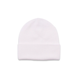 Weiche hellrosa gestrickte Beanie-Mütze für Kinder mit klassischer Rippstruktur für Winter