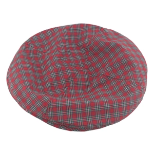 Béret classique à carreaux rouges au style vintage en tissu doux pour femme