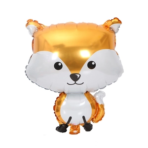 Cartoon orange fox foil balloon for jungle theme birthday and woodland party decor