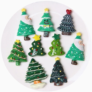 Variety of resin Christmas tree ornaments for DIY crafts and phone case decorations