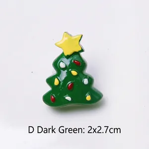 Mini resin Christmas tree charm in dark green with dimensions 2x2.7cm for DIY crafts