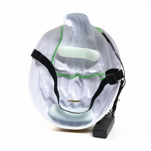 Detail view of the glowing mask back showing sponge padding and external battery box