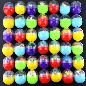 Detailed view of colorful 32mm-65mm plastic capsules for toy vending machines