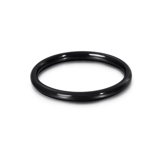 Minimalist black polished stainless steel band ring with smooth mirror finish surface
