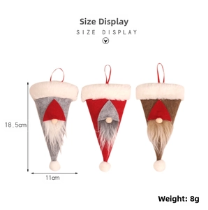 Size chart showing 18.5x11cm dimensions for Christmas gnome forest cutlery holders