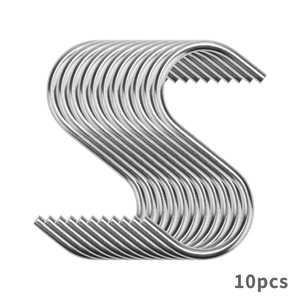 Stainless Steel S Shaped Hooks Heavy Duty Hanging Hook For Kitchen Bathroom Wardrobe Multifunctional Silver Organizer