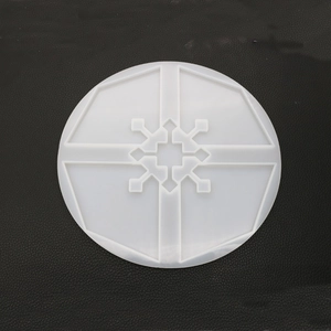Macro detail of translucent silicone mold with snowflake pattern for resin coasters