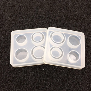 DIY translucent square silicone mold for crystal resin casting with four circular slots
