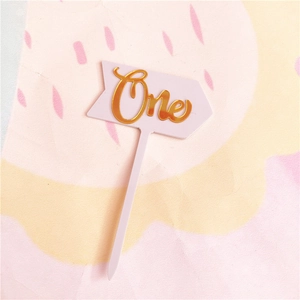 1st birthday cake topper acrylic gold one arrow flag baking party decoration dessert pastry supply