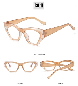 Multi-angle views of champagne cat-eye sunglasses including front and side display