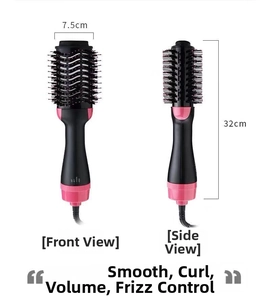 Detailed dimensions of the 4-in-1 hot air brush showing 32cm length and 7.5cm width