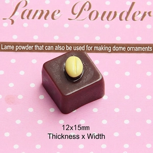 Detailed macro view of a 12x15mm mini resin chocolate piece for DIY phone case crafts