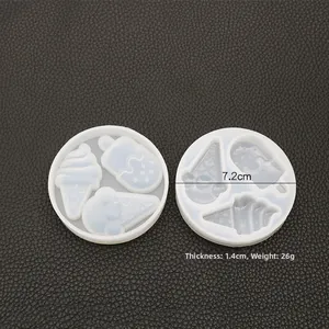 Détails du moule à glace en silicone DIY avec diamètre 7,2 cm et épaisseur 1,4 cm spécifiés