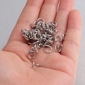 Polished silver stainless steel jump rings for DIY jewelry making accessories set