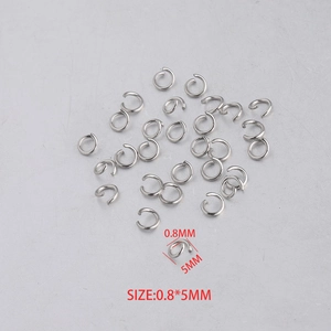 Bulk silver stainless steel 0.8x5mm open jump rings for DIY jewelry making accessories