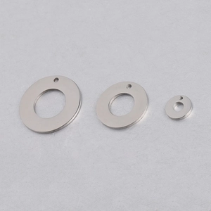 Hollow Circle Pendants Mirror Polished Stainless Steel Single Hole Round Geometric Charms For DIY Jewelry Making