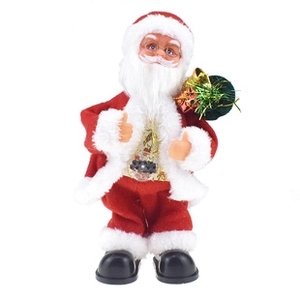 Detail of Santa Claus toy with transparent abdomen showing internal colorful LED lights