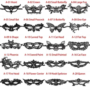 Masquerade Mask Black Lace Eye Mask For Women Hollow Out Embroidery Ribbon Tie Mysterious Sexy For Halloween Party Cosplay