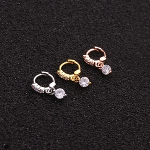 Zirconia flower cartilage hoop earrings in silver, gold, and rose gold finishes