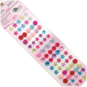 Colorful 3D dimensional crystal rhinestone stickers with star heart and flower shapes