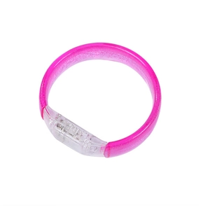 Pink LED glowing wristband in clear acrylic for concert parties and event cheering
