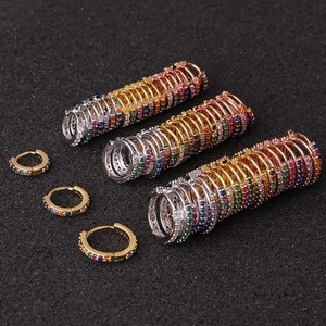 Chic multi-color zircon hoop earrings in gold, silver, and rose gold finishes