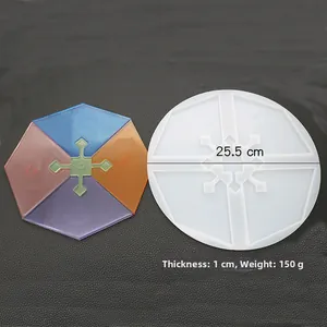 Detailed 25.5cm large irregular hexagonal silicone mold for DIY resin coaster making
