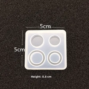 5x5cm silicone mold with 4 ring cavities for DIY clear resin and jewelry making crafts