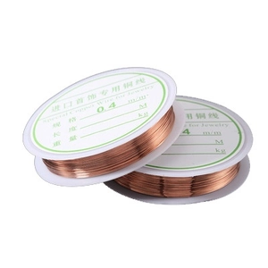 Two spools of 0.4mm copper wire for handmade jewelry making in natural reddish tone