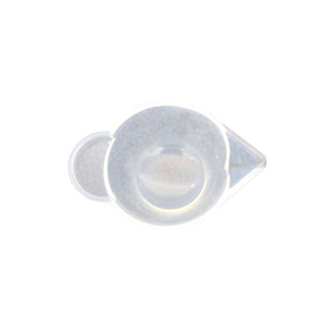 Translucent white silicone mixing cup with spout and handle for DIY resin art casting