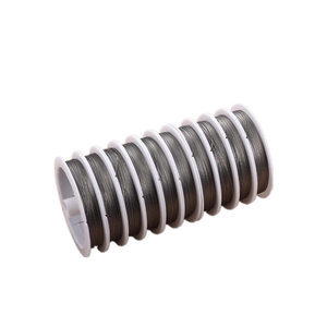 Set of 10 rolls of steel bead threading wire on white spools for DIY jewelry making