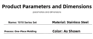 Specifications for 1010 series stainless steel cutlery set with material and process details