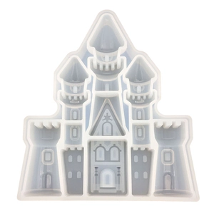 Detailed translucent silicone mold for DIY resin crystal castle figurines with fine textures