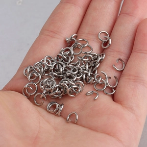 1x6mm stainless steel open jump rings for DIY jewelry making in silver finish