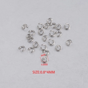Bulk 0.8x4mm silver stainless steel jump rings for DIY jewelry making accessories