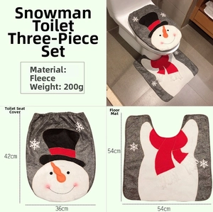 Dettaglio del set copriwater pupazzo di neve con dimensioni 42x36cm e morbido tessuto spazzolato