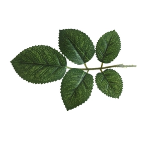 Deep green silk-screened artificial rose leaves for DIY Christmas tree decoration