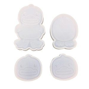 4-piece duck silicone mold set for DIY resin crafts and handmade aromatherapy stones