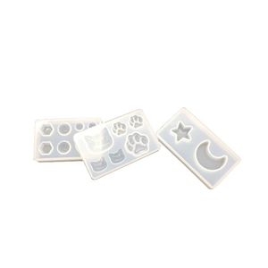 Silicone mold set with cat paw star moon shapes for DIY crystal resin pendants