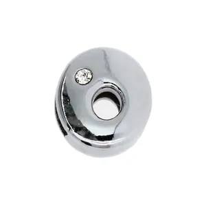 Dettaglio charm scorrevole 8mm argento con cristallo per braccialetti fai-da-te