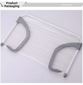 Foldable laundry drying rack with adjustable handles for balcony or radiator hanging