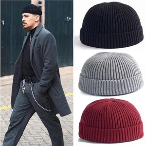 Knitted Beanie Hat Acrylic Solid Color Warm Winter Melon Cap Miki Hat For Men And Women Outdoor Skiing