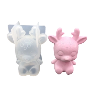 Moule en silicone cerf 3D pour artisanat en résine époxy et ornements en plâtre aromathérapie