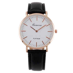 Men Quartz Watch Ultra-Thin Minimalist Design With Faux Leather Strap Metal Case Round Dial Business Casual Fashion Wristwatch