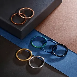 Minimalist Plain Band Ring Stainless Steel Polished Simple Smooth Jewelry For Men Women